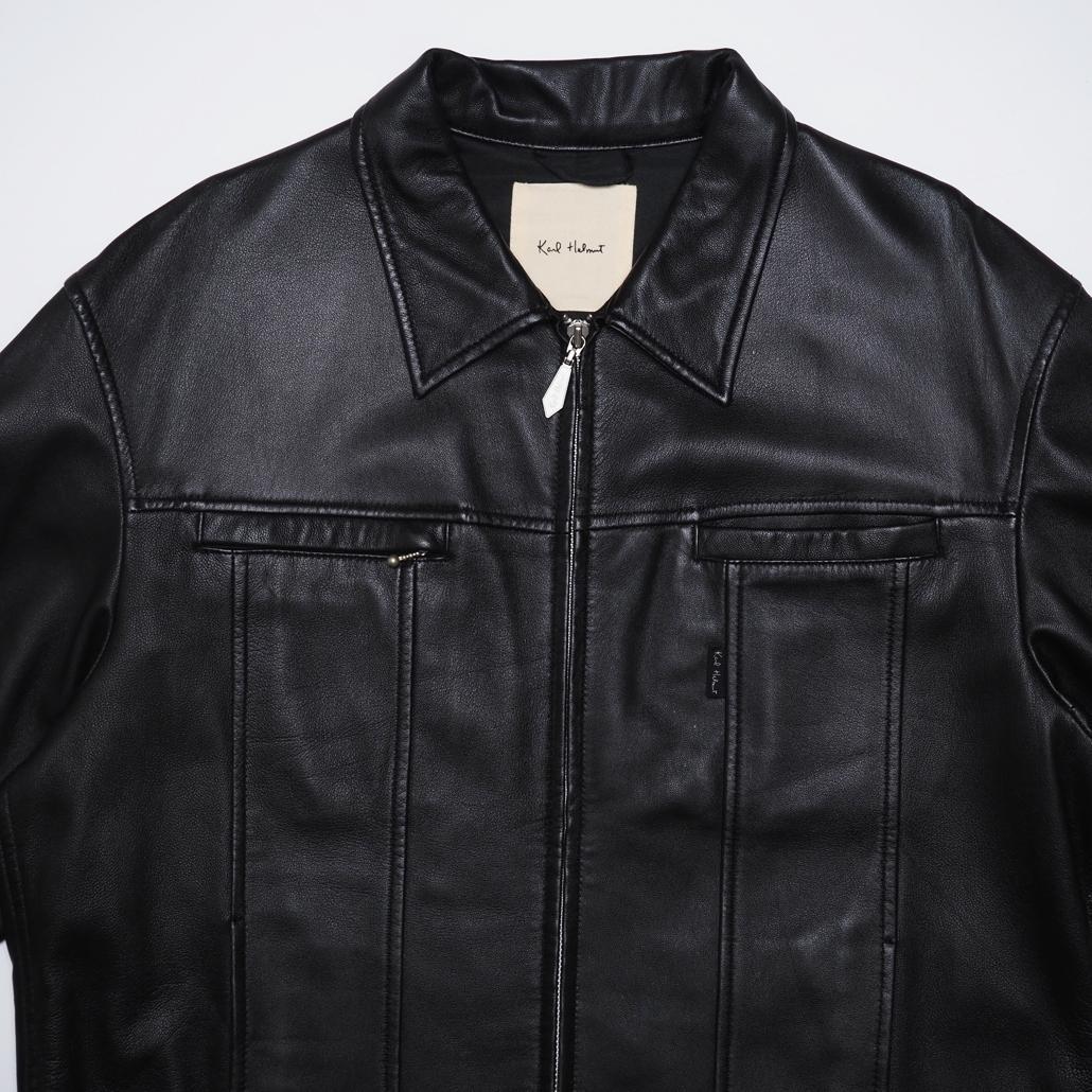 Karl Helmut ラムレザー トラッカージャケット オーバサイズ 黒 L