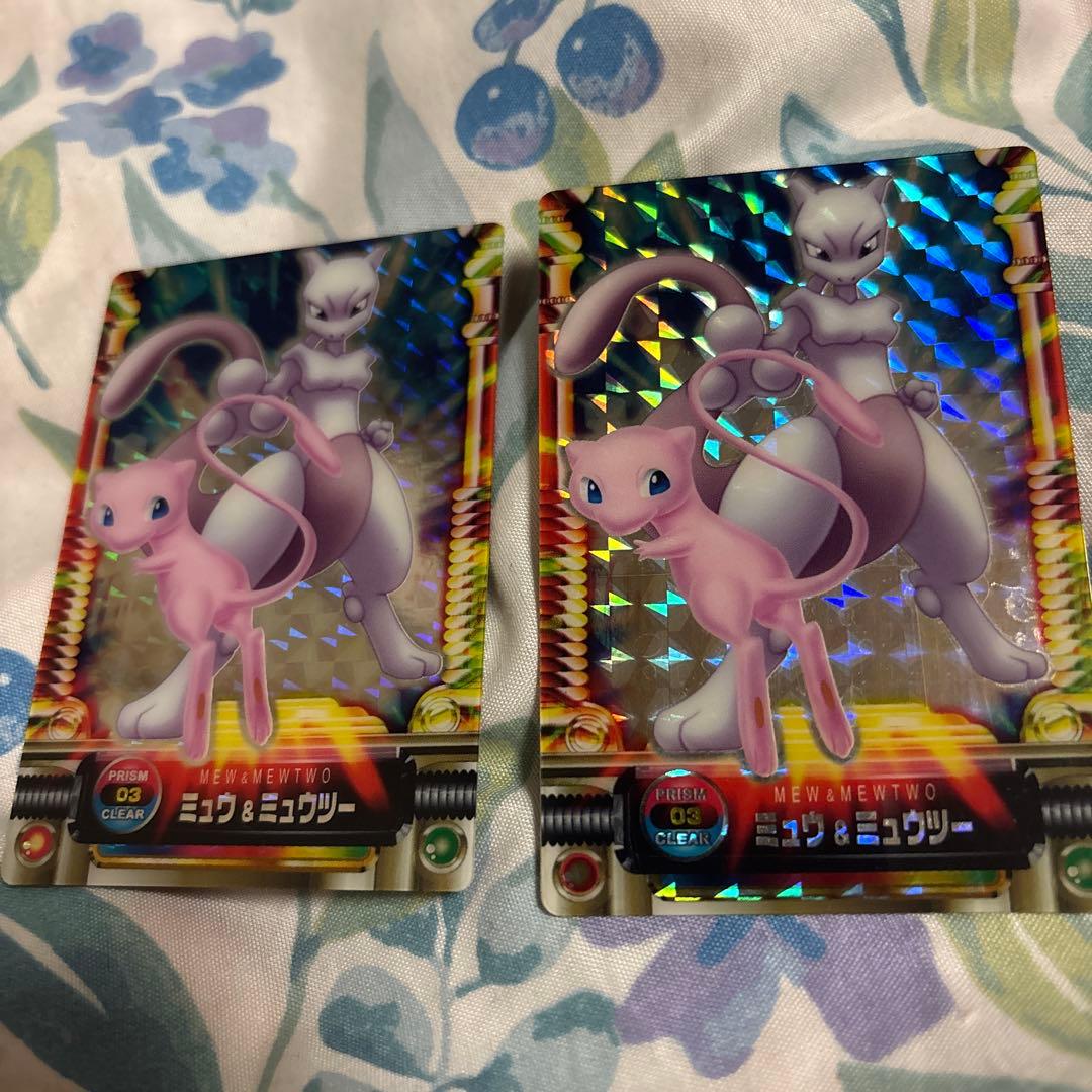 ポケットモンスター　ポケモン図鑑カード　ポケカ ミュウ&ミュウツー　ホログラム