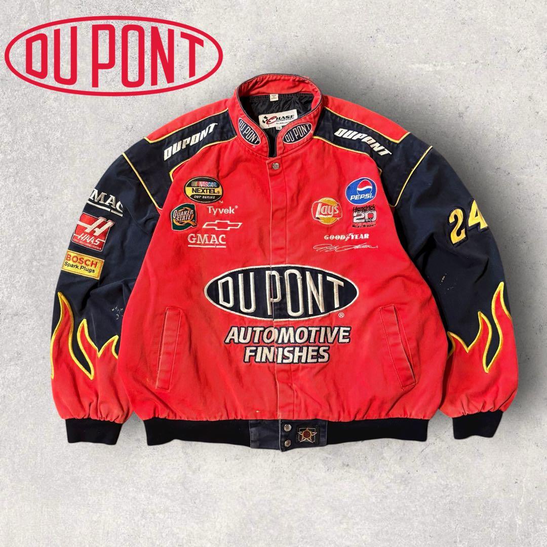 【DU PONT】レーシングジャケット　企業ロゴ　刺繍デザイン　2XL 古着 e
