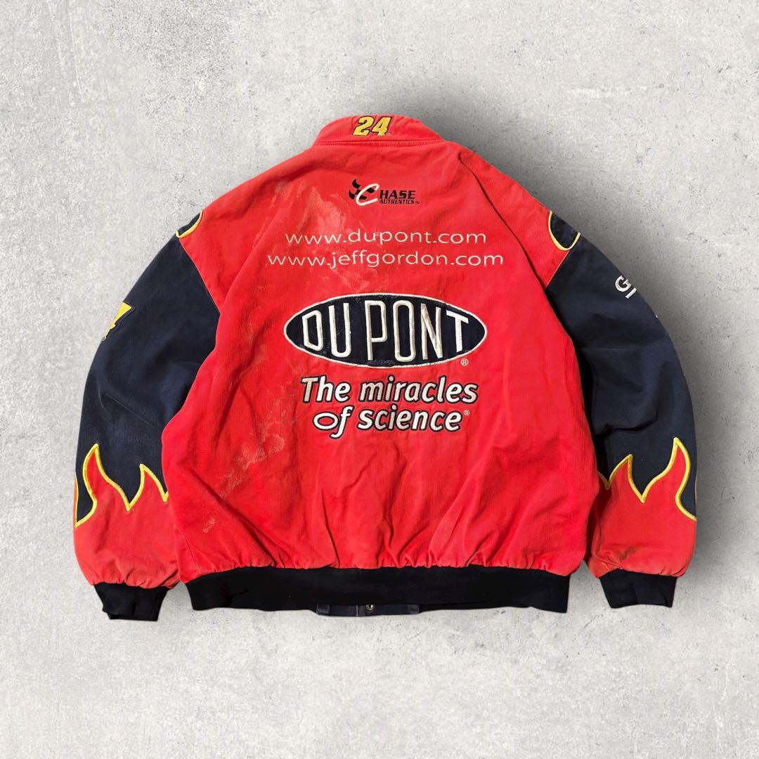 【DU PONT】レーシングジャケット　企業ロゴ　刺繍デザイン　2XL 古着 e