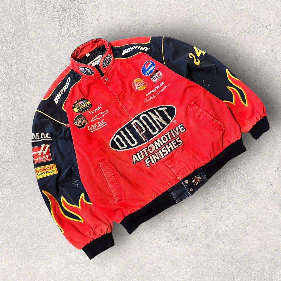 【DU PONT】レーシングジャケット　企業ロゴ　刺繍デザイン　2XL 古着 e