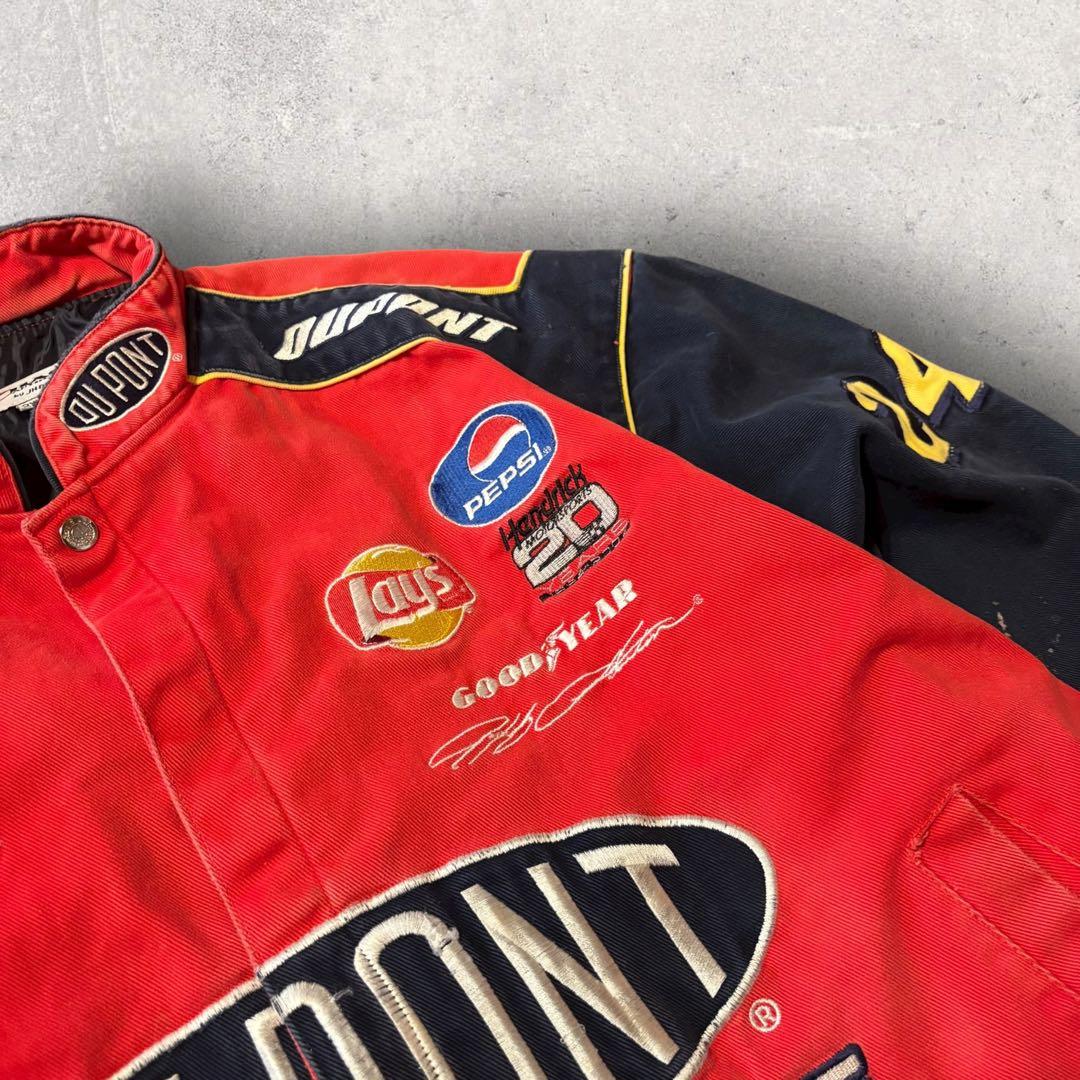 【DU PONT】レーシングジャケット　企業ロゴ　刺繍デザイン　2XL 古着 e