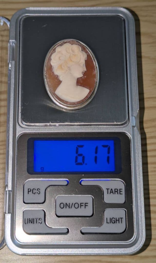 800刻印 カメオブローチ SILVER/PAT.P K18 カメオイヤリング