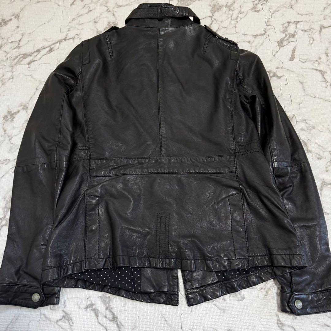 美品✨ VANQUISH レザーシングルライダースジャケット S ブラック