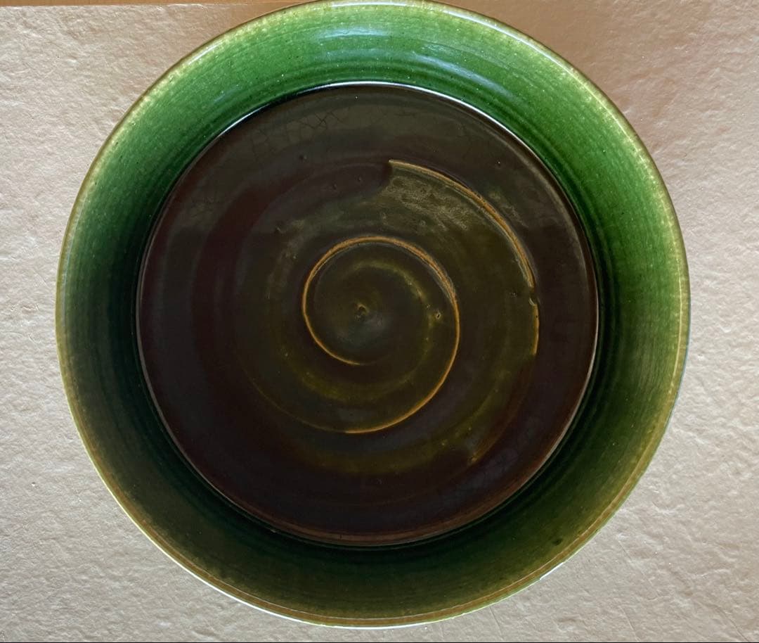 長森慶　織部焼　織部鉦鉢風大鉢　直径23cm