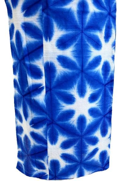 ★専用★美品 浴衣 古今 雪花絞り 白 青 バチ衿 綿絽 身丈164cm