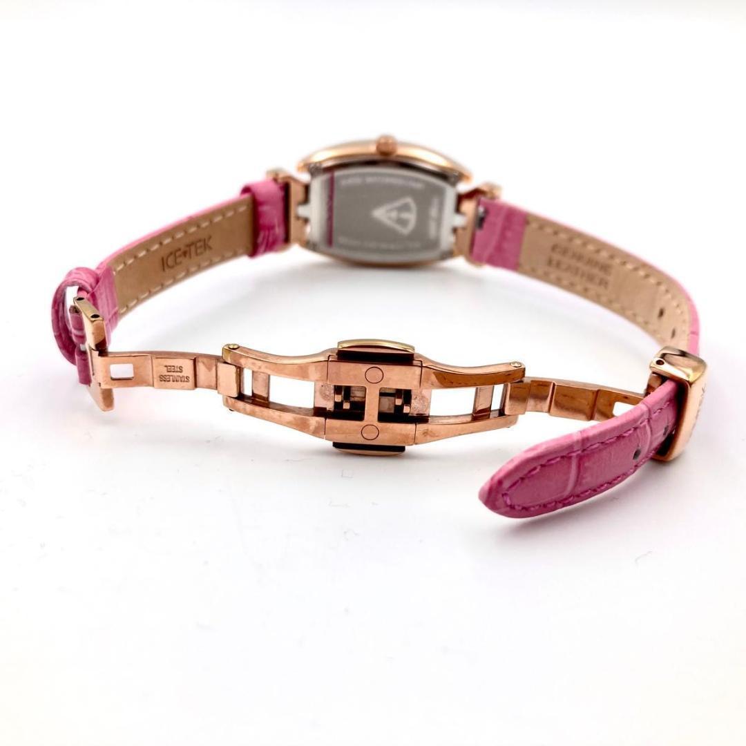 344 極美品 アイステック PQ2-RG 腕時計 クオーツ 石付き シェル