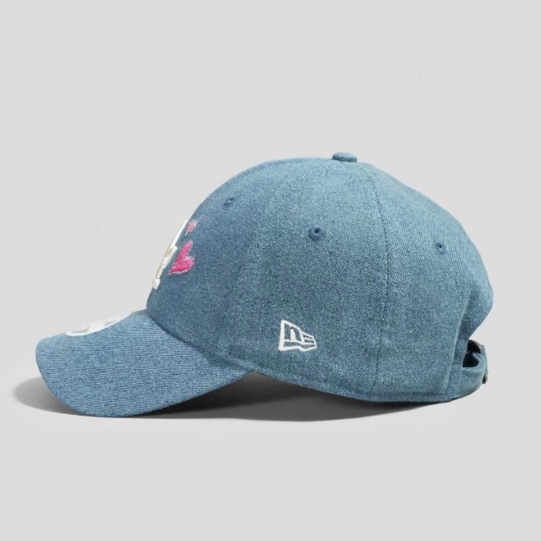 ニューエラ キャップ 帽子 LA ドジャース ハート ラインストーン デニム