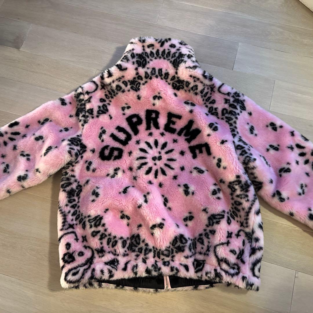 Supreme バンダナ ボンバー フェイクファー ジャケット XL
