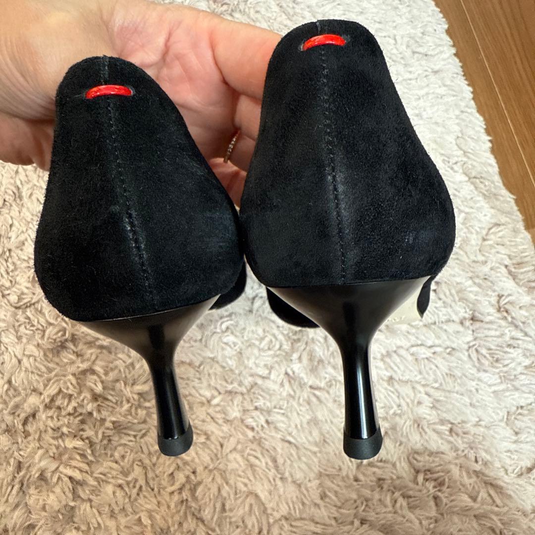 スタッカート　ラインストーン　リボンパンプス　２３．５