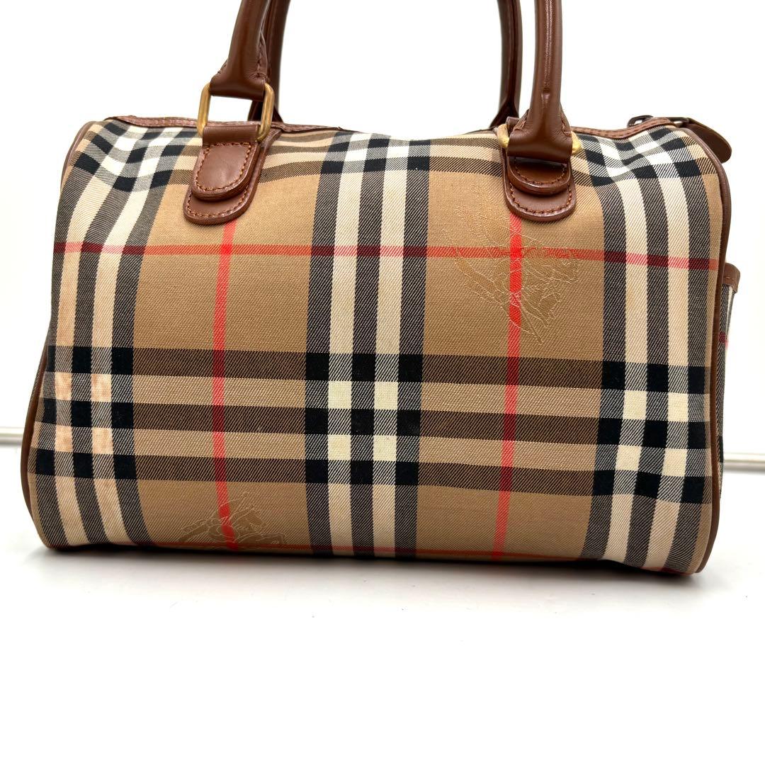 【極美品】バーバリー ハンドバッグ ノバチェック シャドーホース ボストン