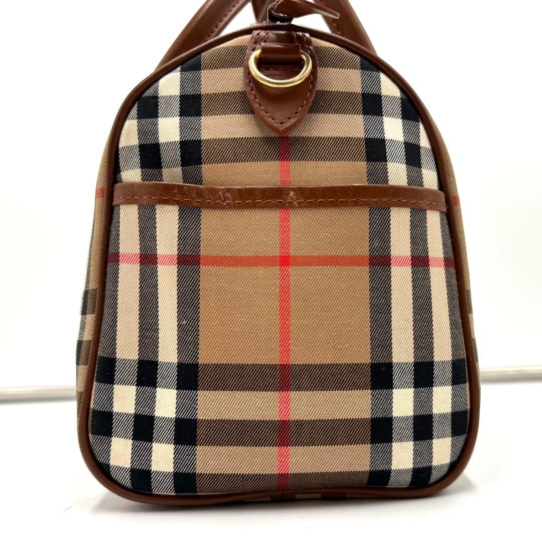 【極美品】バーバリー ハンドバッグ ノバチェック シャドーホース ボストン