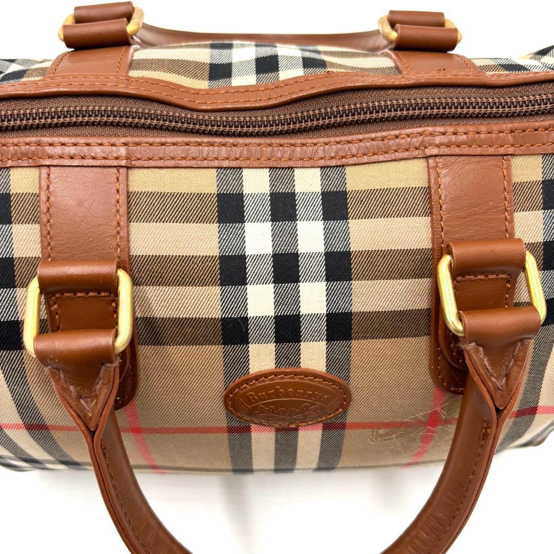 【極美品】バーバリー ハンドバッグ ノバチェック シャドーホース ボストン