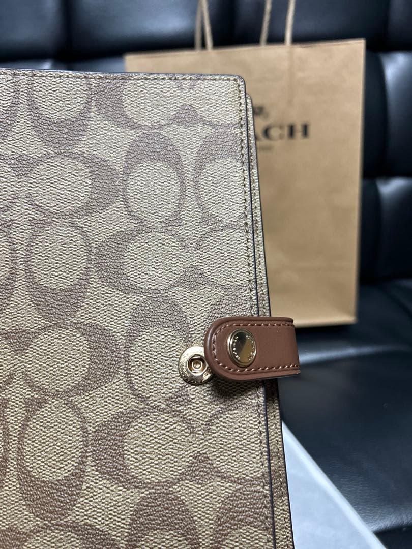 未使用 コーチ ノートカバーセット シグネチャー ブラウン