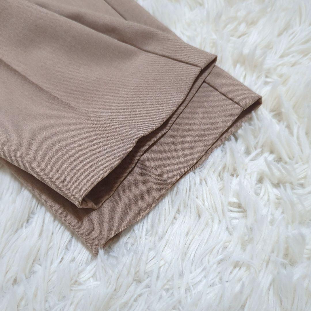 美品 エニィスィス 0 ノーカラー パンツスーツ ブラウス 3点セット ベージュ