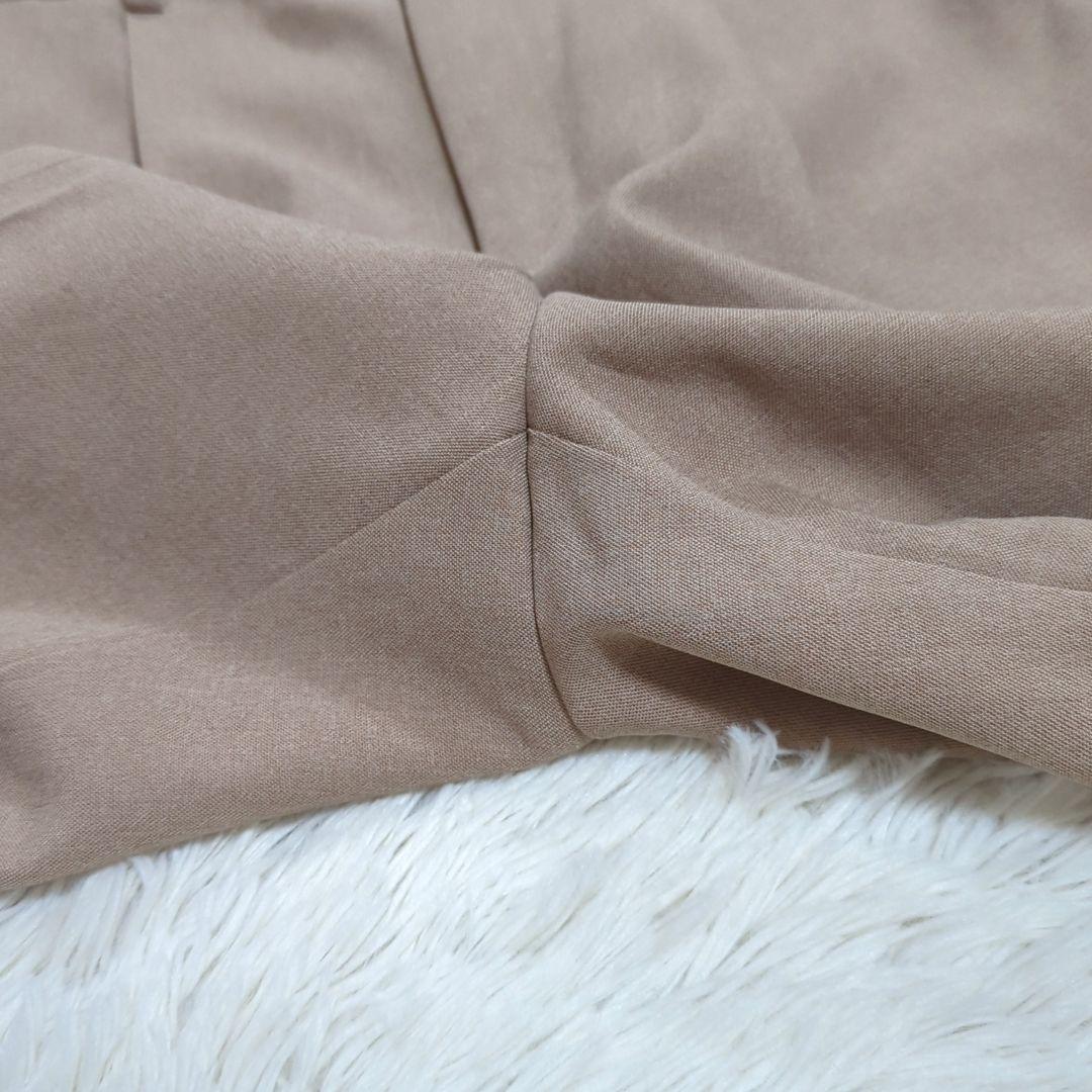 美品 エニィスィス 0 ノーカラー パンツスーツ ブラウス 3点セット ベージュ