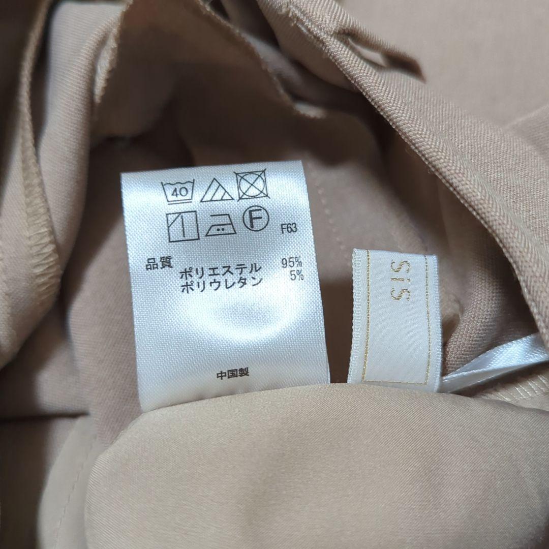 美品 エニィスィス 0 ノーカラー パンツスーツ ブラウス 3点セット ベージュ