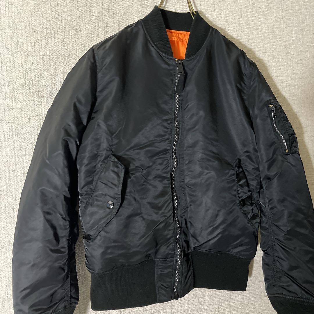 Alpha アルファMA-1 フライトジャケット リバーシブル ブラック短丈