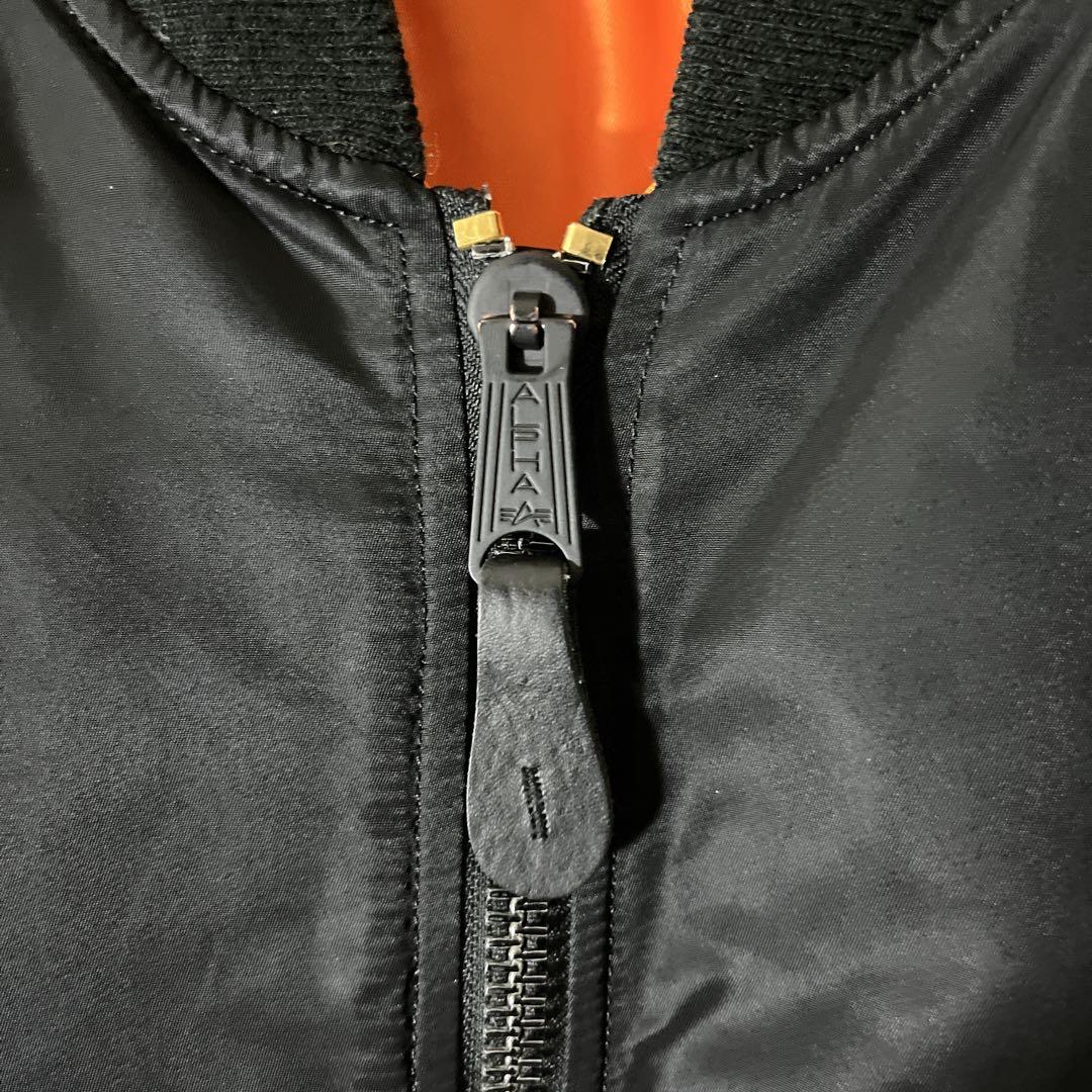 Alpha アルファMA-1 フライトジャケット リバーシブル ブラック短丈