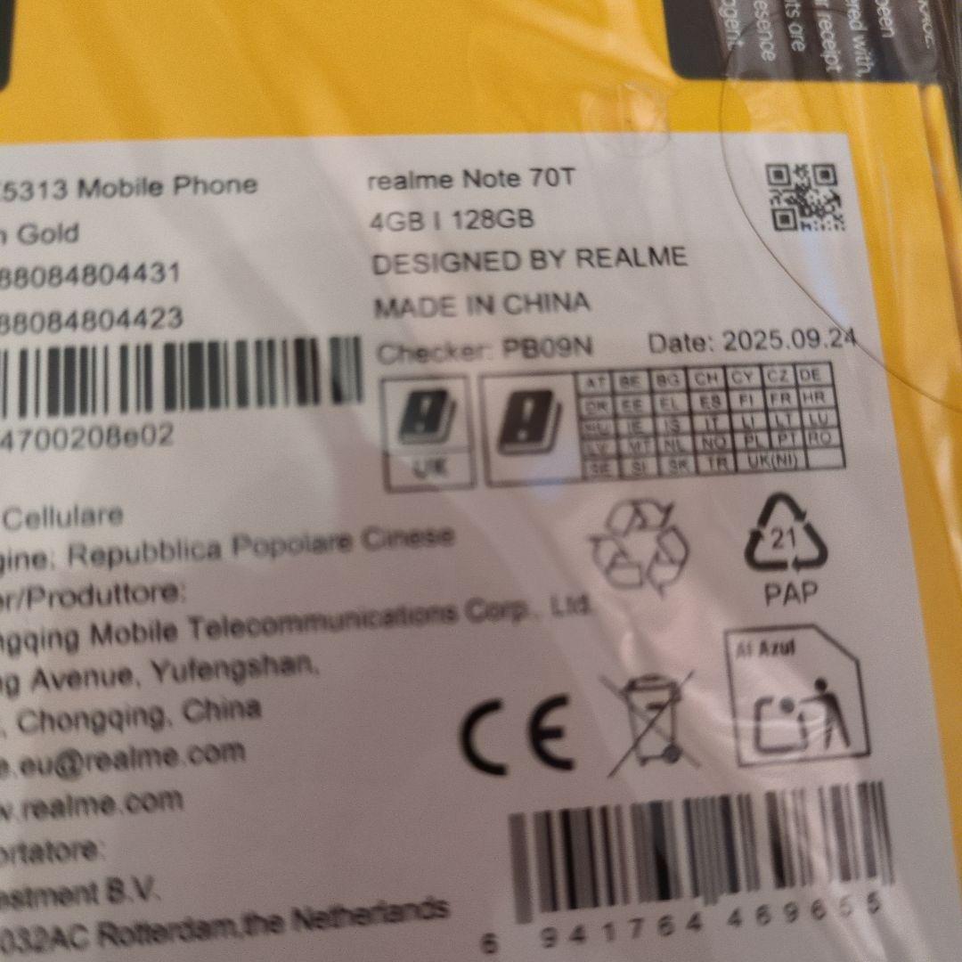 お値下不可！realme Note 70T Gold 4GB 128GB
