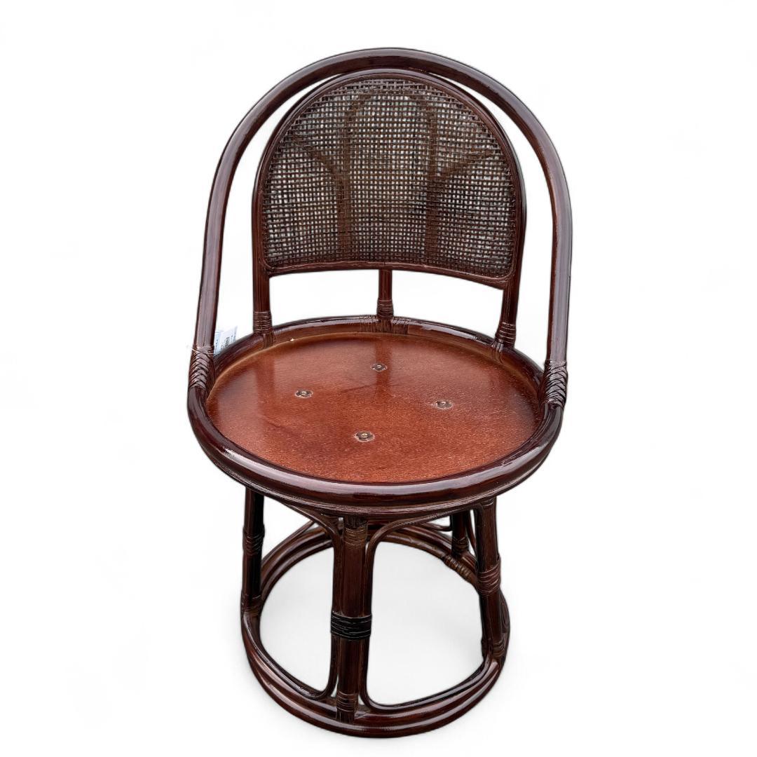 2点セット【新品】楽々ラタン 360度回転 座椅子 籐座椅子　座布団無し