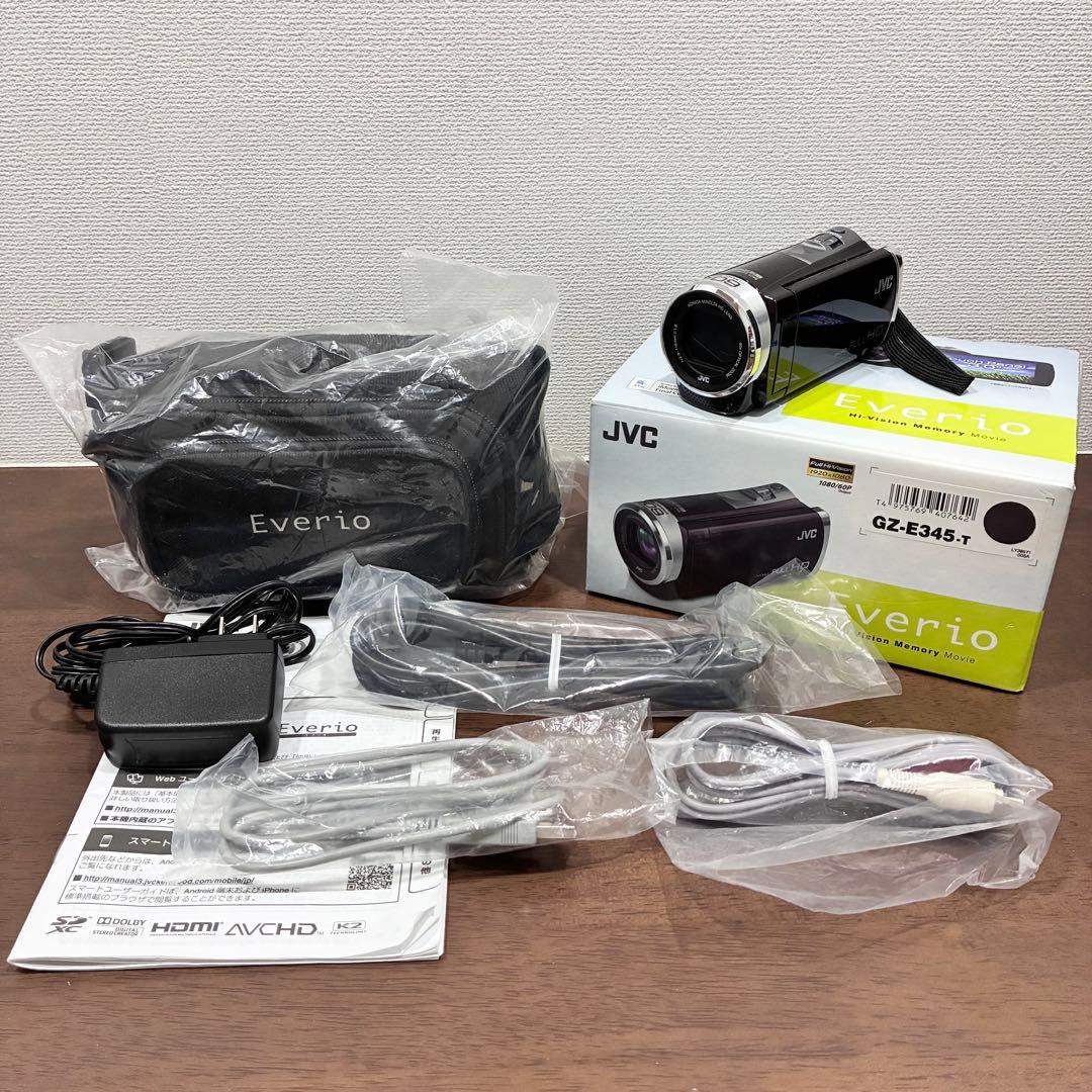 【専用ケース付 1時間以上動作確認済】JVC Everio GZ-E345-T