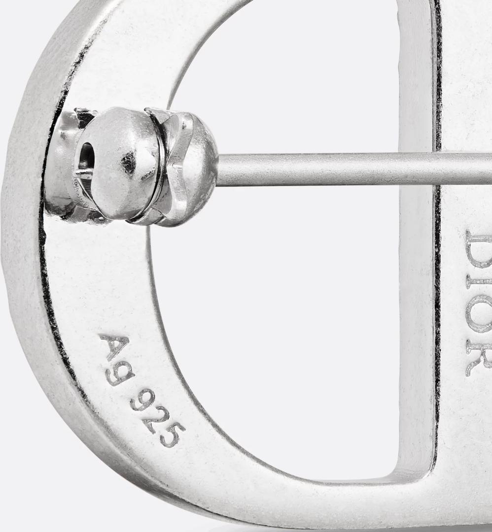 DIOR CD Icon ブローチ スターリングシルバー & クリスタル