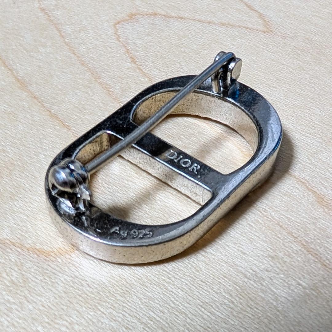 DIOR CD Icon ブローチ スターリングシルバー & クリスタル