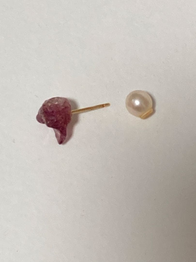 カオル　kaoru ピンクトルマリン　パール　ピアス　k18 片耳