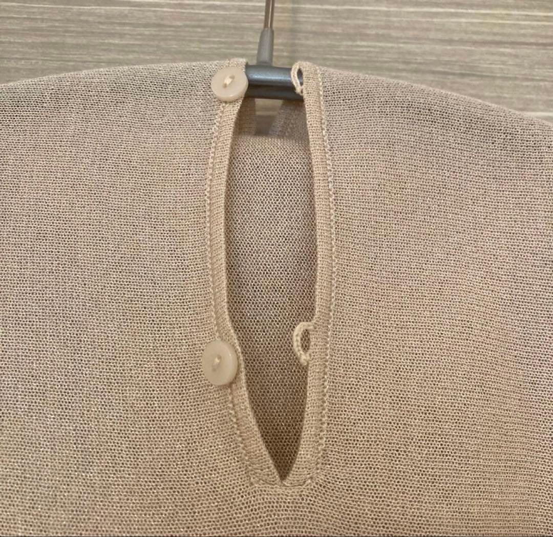 anuans シアーニットボウタイトップス ライトベージュ