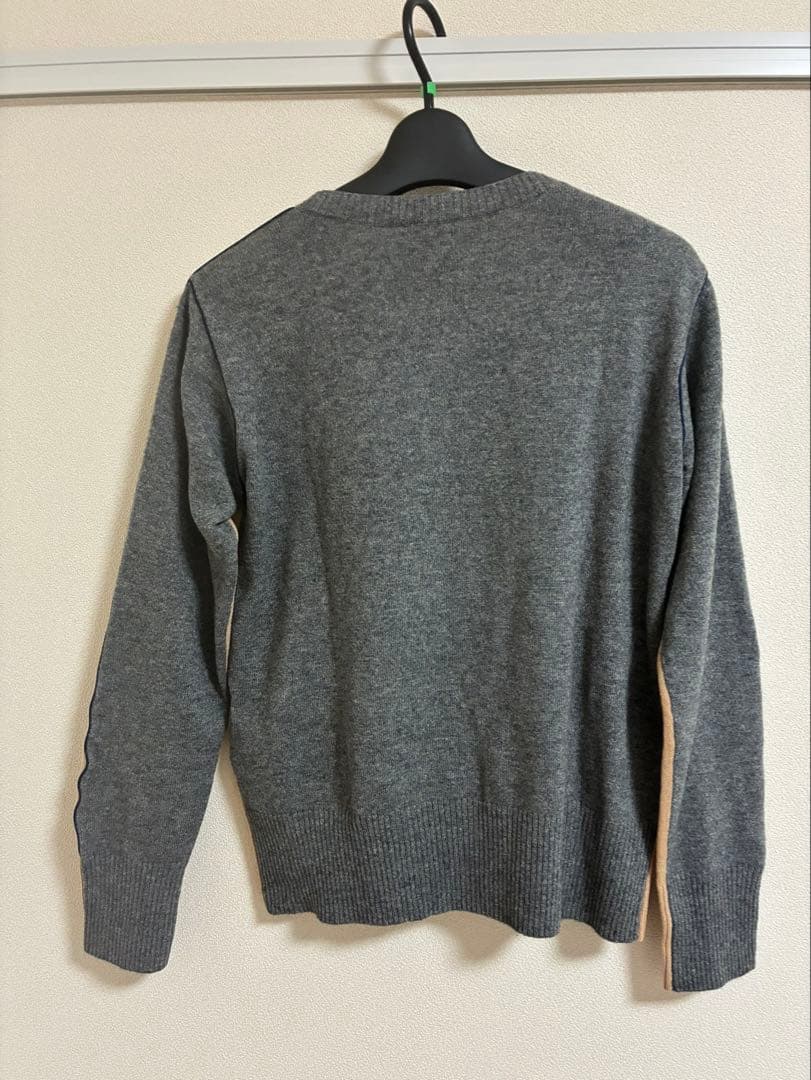 sacai luck 長袖セーター ベージュ/グレー