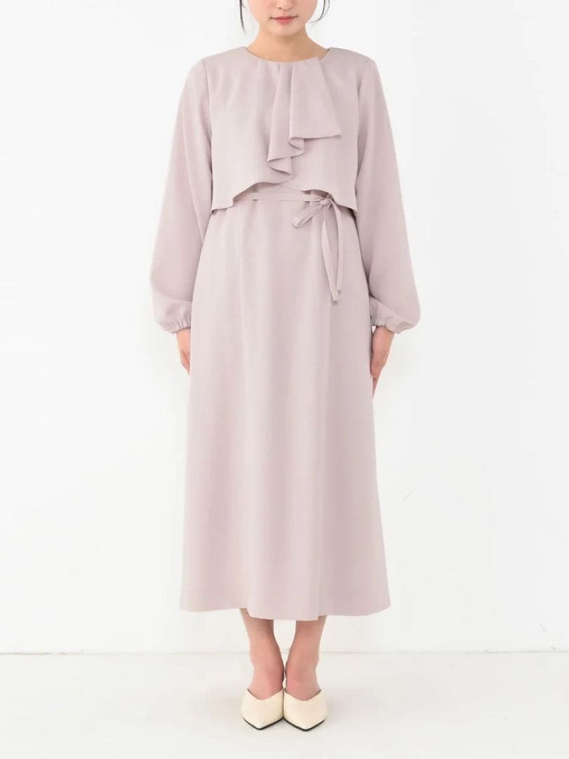 cahoさんコラボソフトドビーアシメラッフルワンピース regular