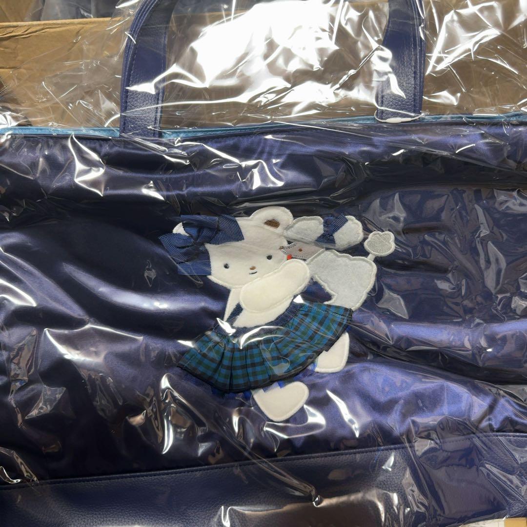 ファミリア　Bibiy ビビィ　バッグ　ネイビー　青　チェック　トートバッグ