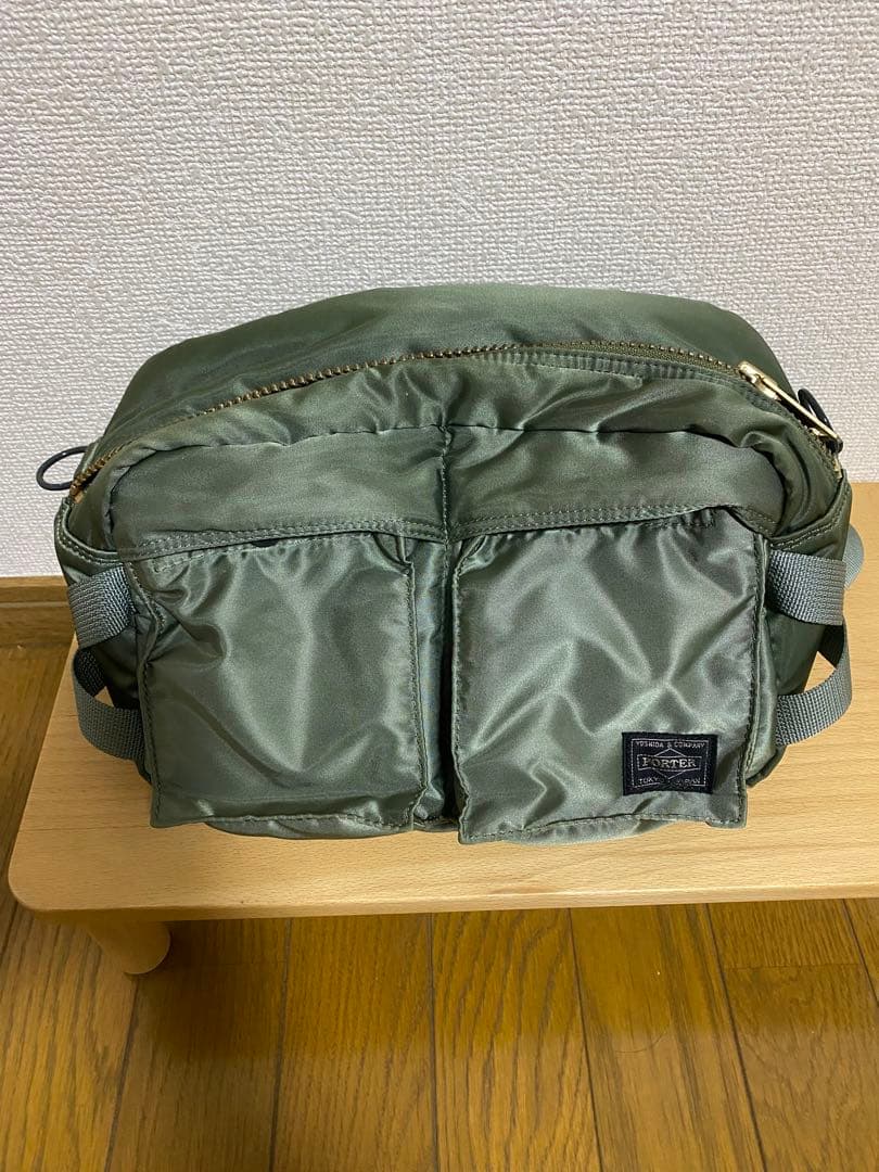 【中古・美品】PORTER タンカー ウエストバッグ セージグリーン