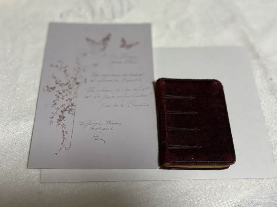 紫モノグラム2冊セットフランスアンティーク◇聖書◇祈祷書◇ミセル◇金彩パープル