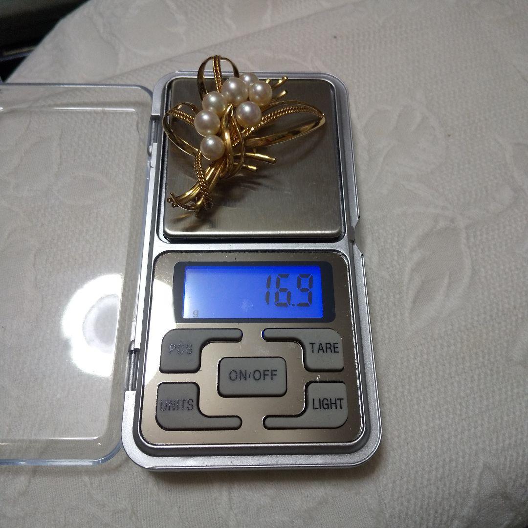 ミキモトアコヤ真珠パールK14ブローチ16,9グラム