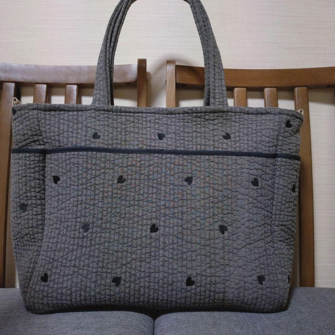 まっきー　ポケットいっぱいヌビバッグ　ファスナーバッグ　ハンドメイド