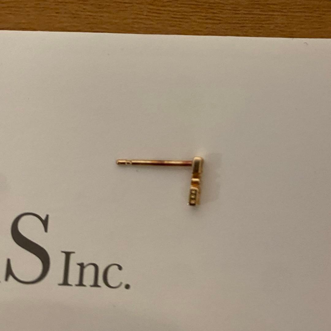 アガット　k10ダイヤスタッドピアス　片耳のみ