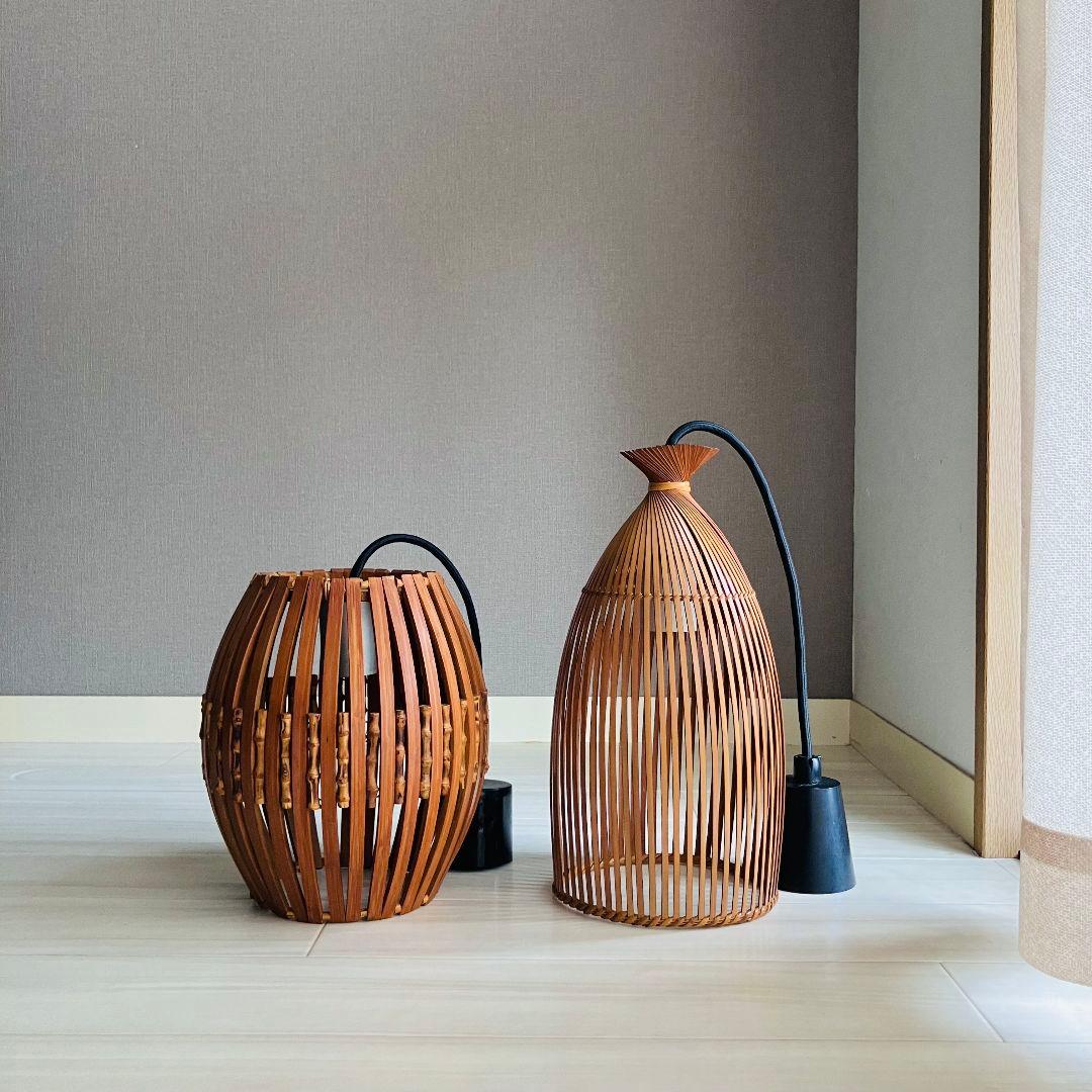 70'S 民藝 ヤマギワ 竹 ペンダントライト セット ジャパニーズモダン