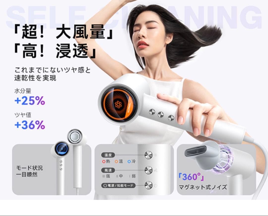 【新品未使用】サロン級 速乾ドライヤー マイナスイオン 軽量DesertWest