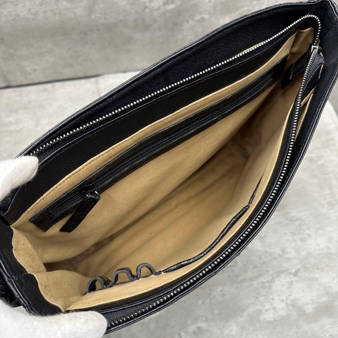 美品✨JRA認定 ZAO クロコダイル メッセンジャー ショルダーバッグ 大容量