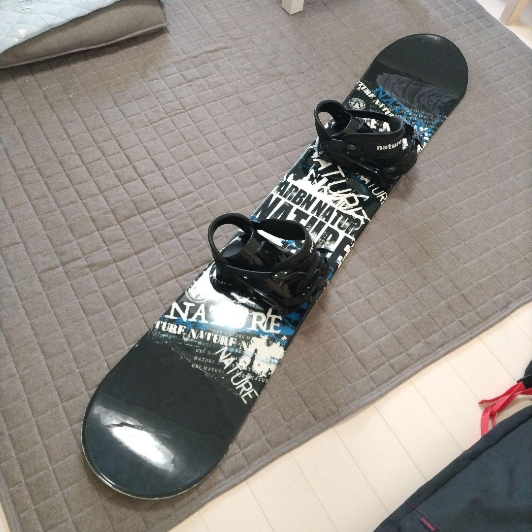 nature スノーボード ビンディング付き　黒、青、白