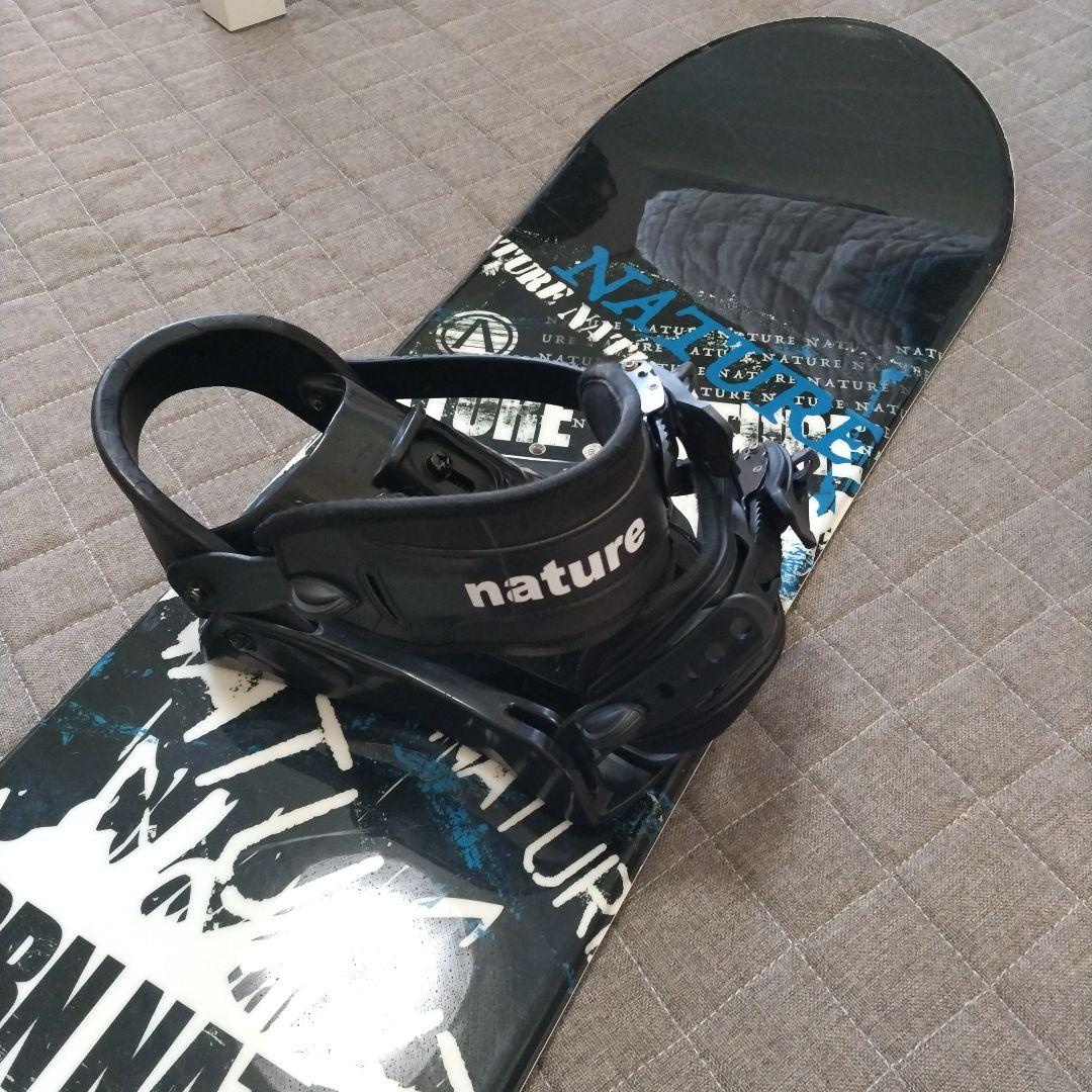 nature スノーボード ビンディング付き　黒、青、白