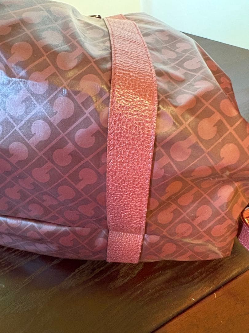 極美品GHERARDINI ゲラルディーニ ボストンバッグ 総柄　渋ワインカラー