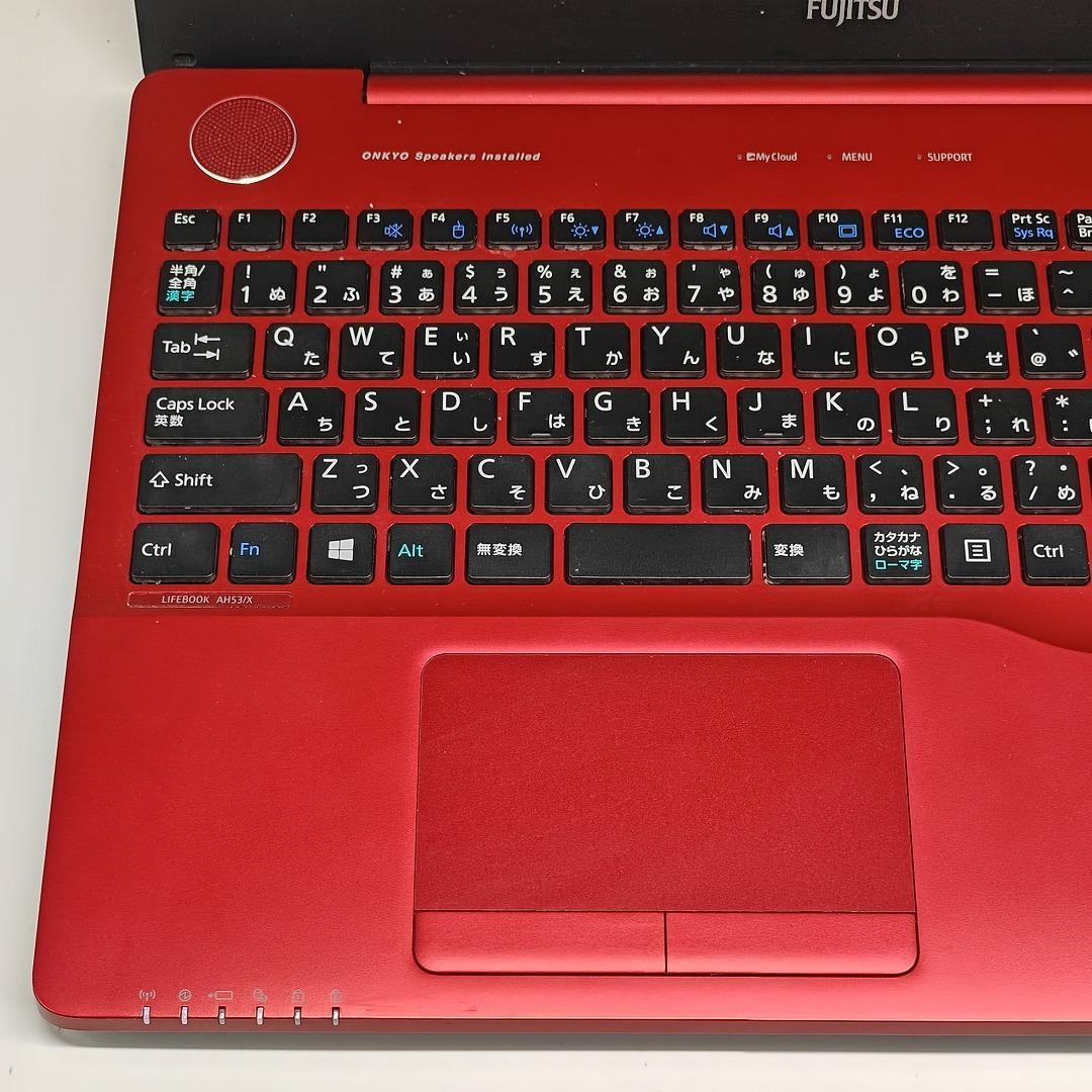 【富士通】AH53 高性能i7 SSD256GB 8GB レッド ノートPC