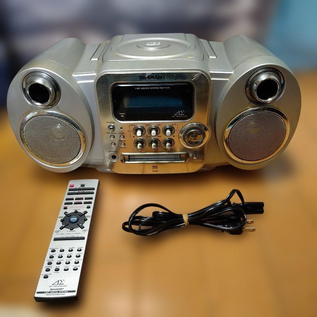 ジャンク品 SHARP 1ビットMD/CDシステム SD-FX20-G