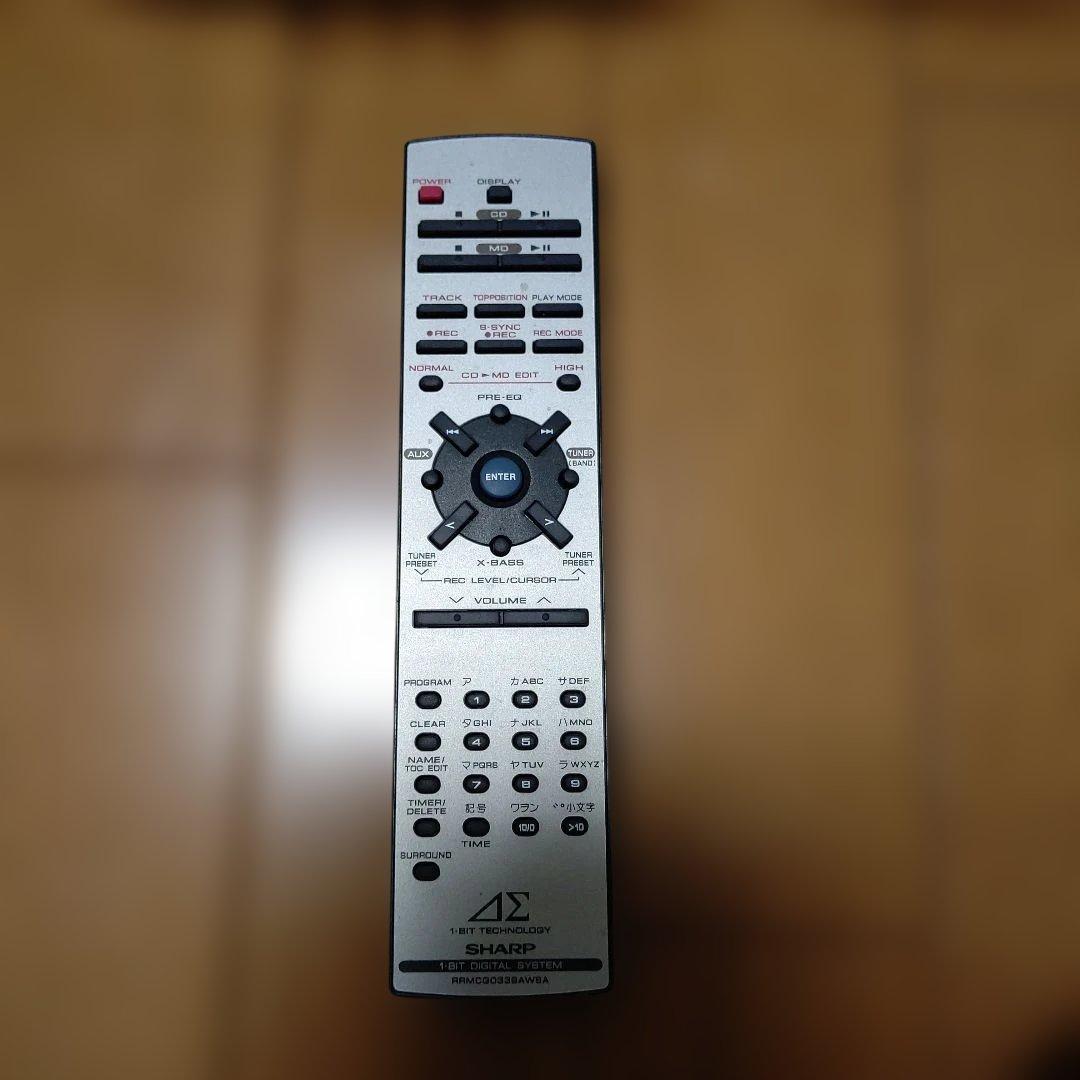 ジャンク品 SHARP 1ビットMD/CDシステム SD-FX20-G