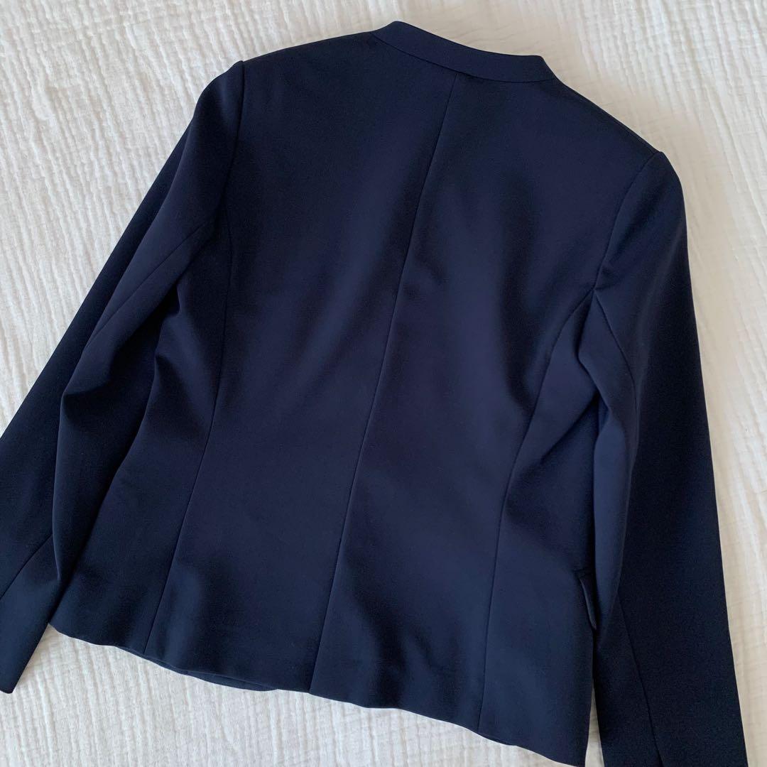 美品　PLST プラステ　ノーカラー　ストレッチスーツ　春夏　セットアップ　S