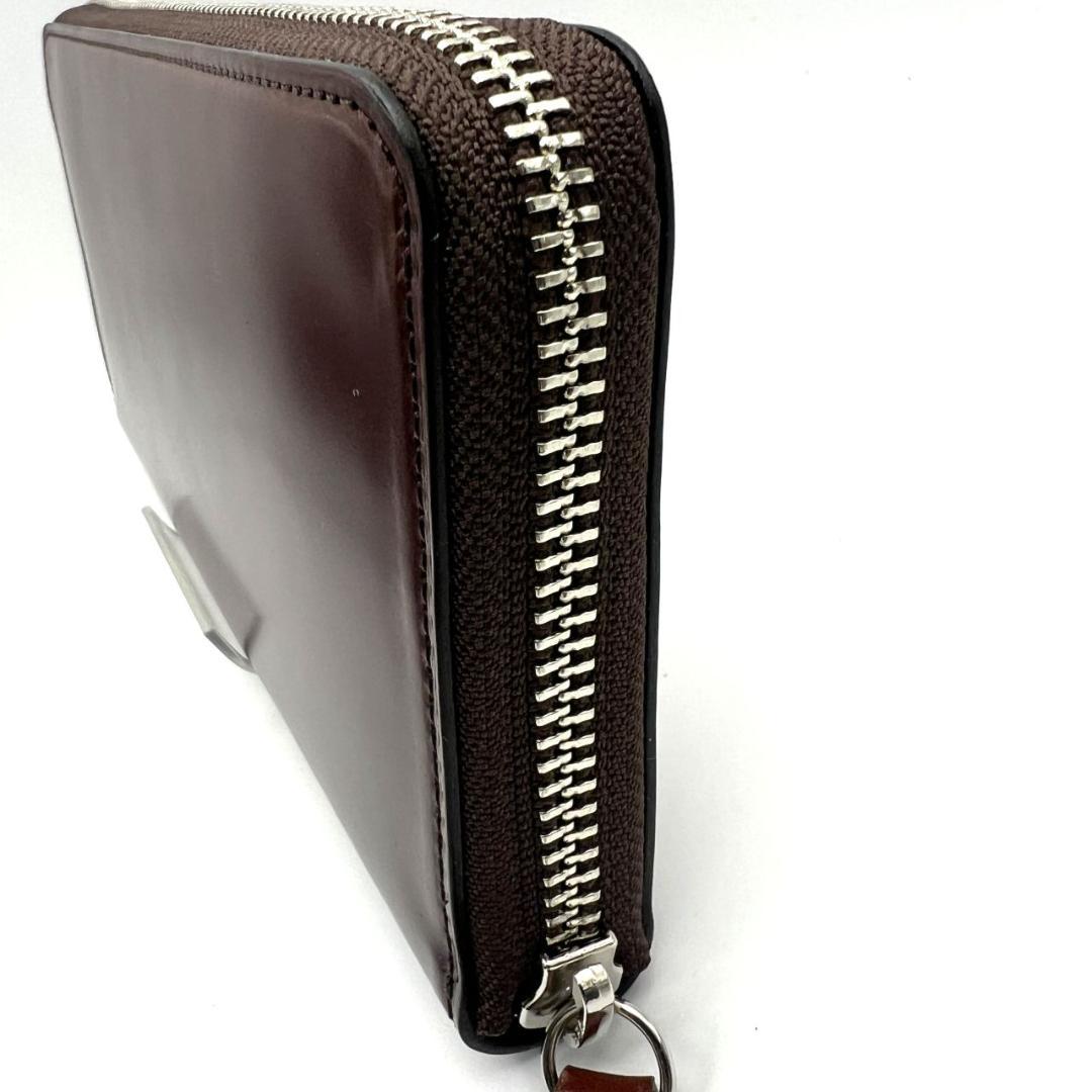 未使用品箱付 プレリー☆メンズ ジッピーウォレット 長財布 コードバン 本革 茶