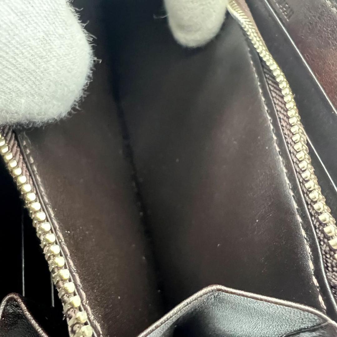 未使用品箱付 プレリー☆メンズ ジッピーウォレット 長財布 コードバン 本革 茶